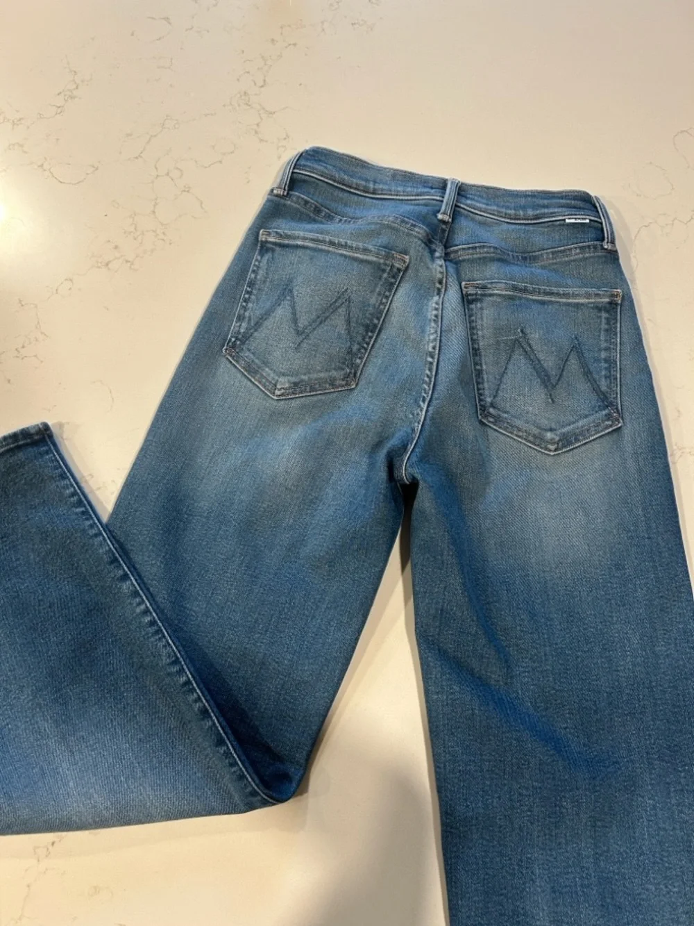 MOTHER The Rambler Zip Flood Jeans - Medium Blue - Picture 5 of 6